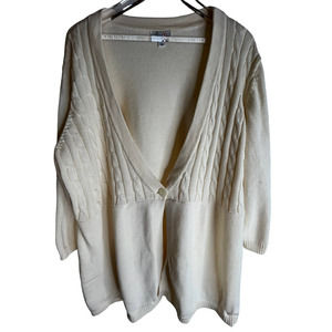 Vintage d&co Denim & Co Cardigan 3/4 Sleeve Women's 3X Sweater